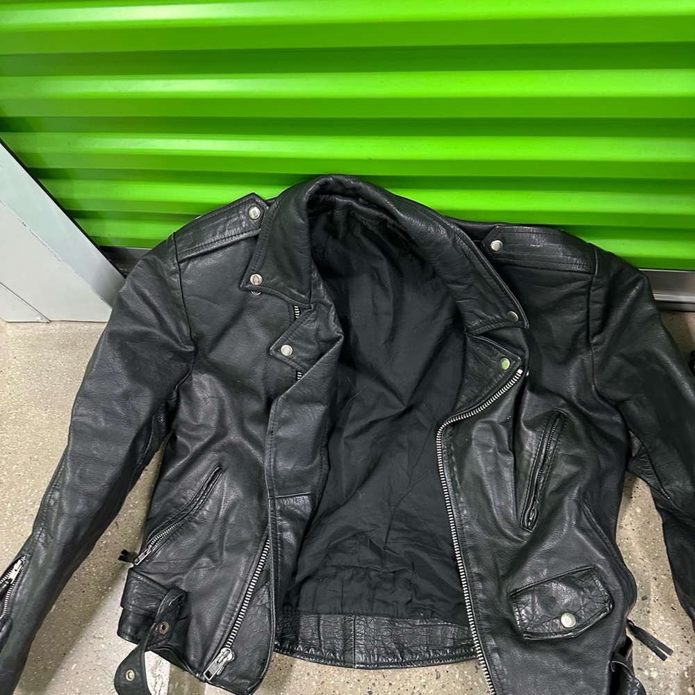 Black Bomber Jacket with Leather Finish
